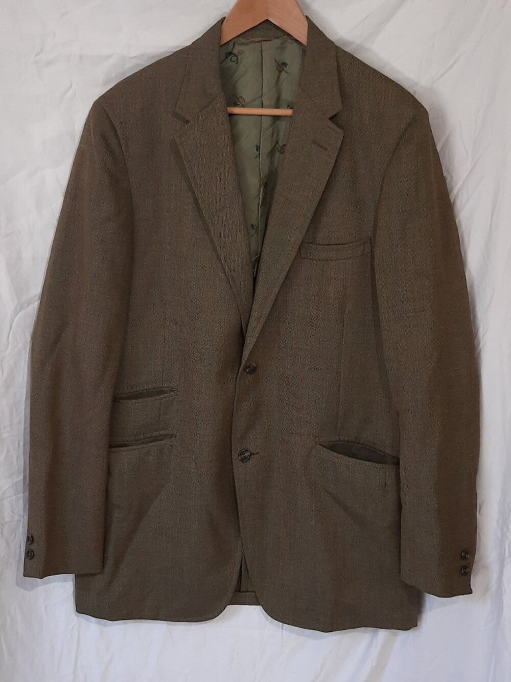 Olive Green Men's Vintage Sportcoat, 42L